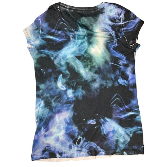 Calvin Klein Womens‎ Short Sleeve Galaxy Print Top Size S Spacecore Activewear - Picture 2 of 4